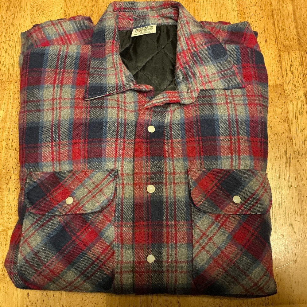 Almost New Warm Insulated Red Plaid Shirt XL Tall